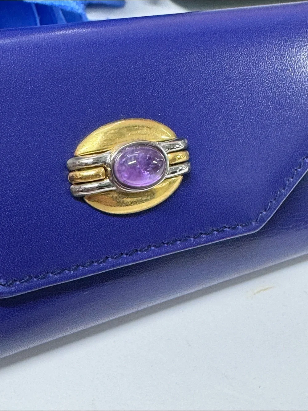 🇮🇹 NIB GUCCI AMETHYST LEATHER KEY CLES